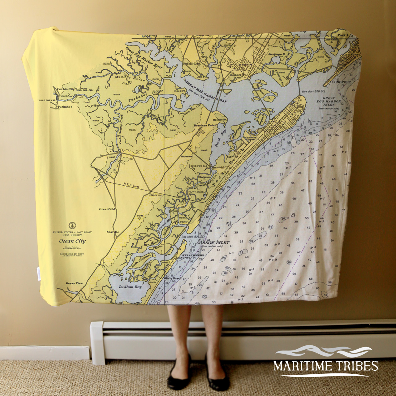 Nautical Chart Blanket - Ocean City, NJ