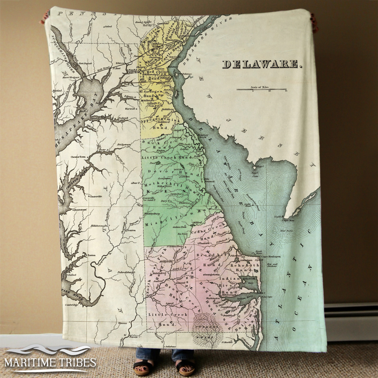 Nautical Chart Blanket - Delaware State