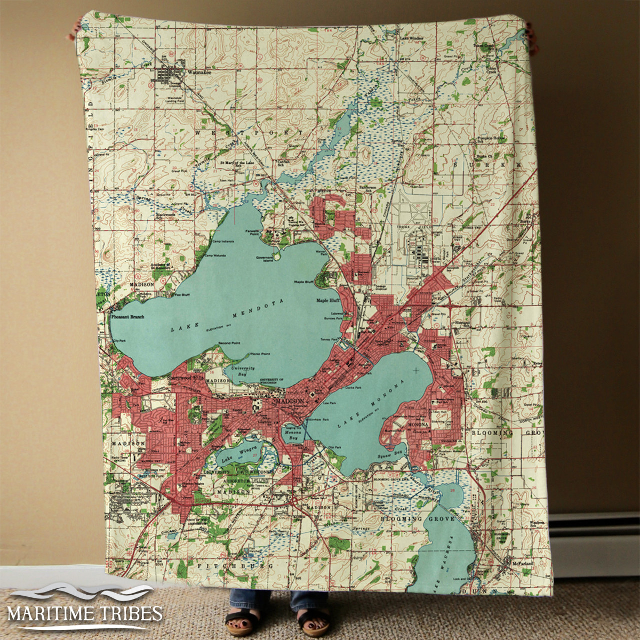 Nautical Chart Blanket - Madison, WI