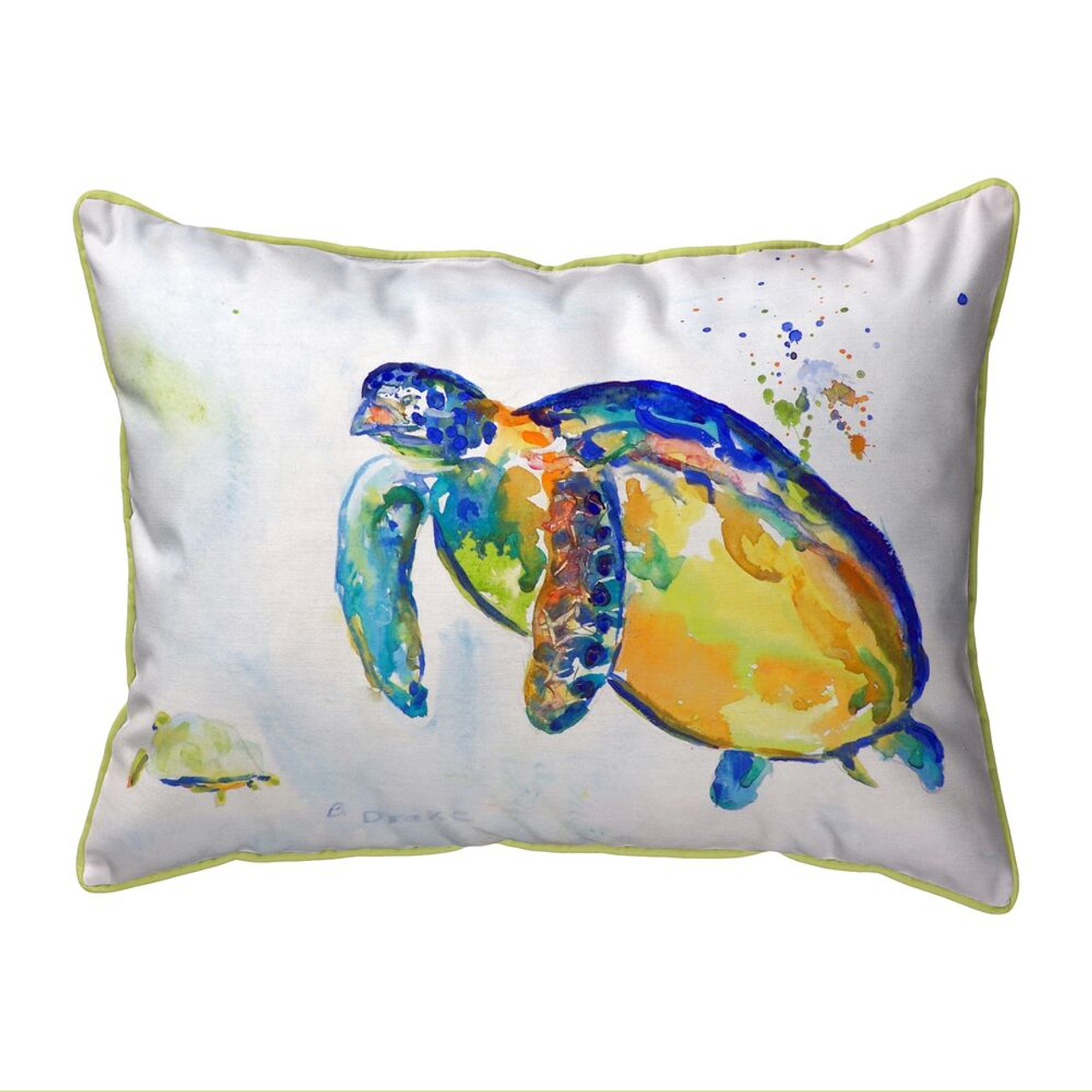 Blue Sea Turtle II Pillow -  XL - 20" x 24" 
