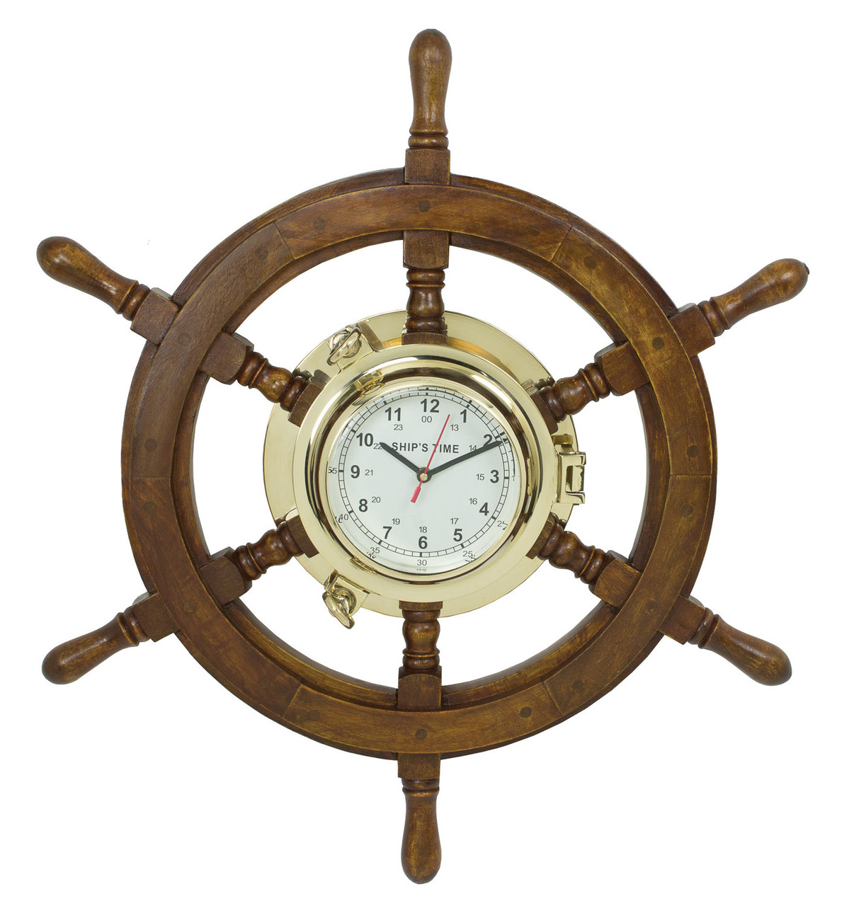 Ship's Wheel Porthole Clock -  24"