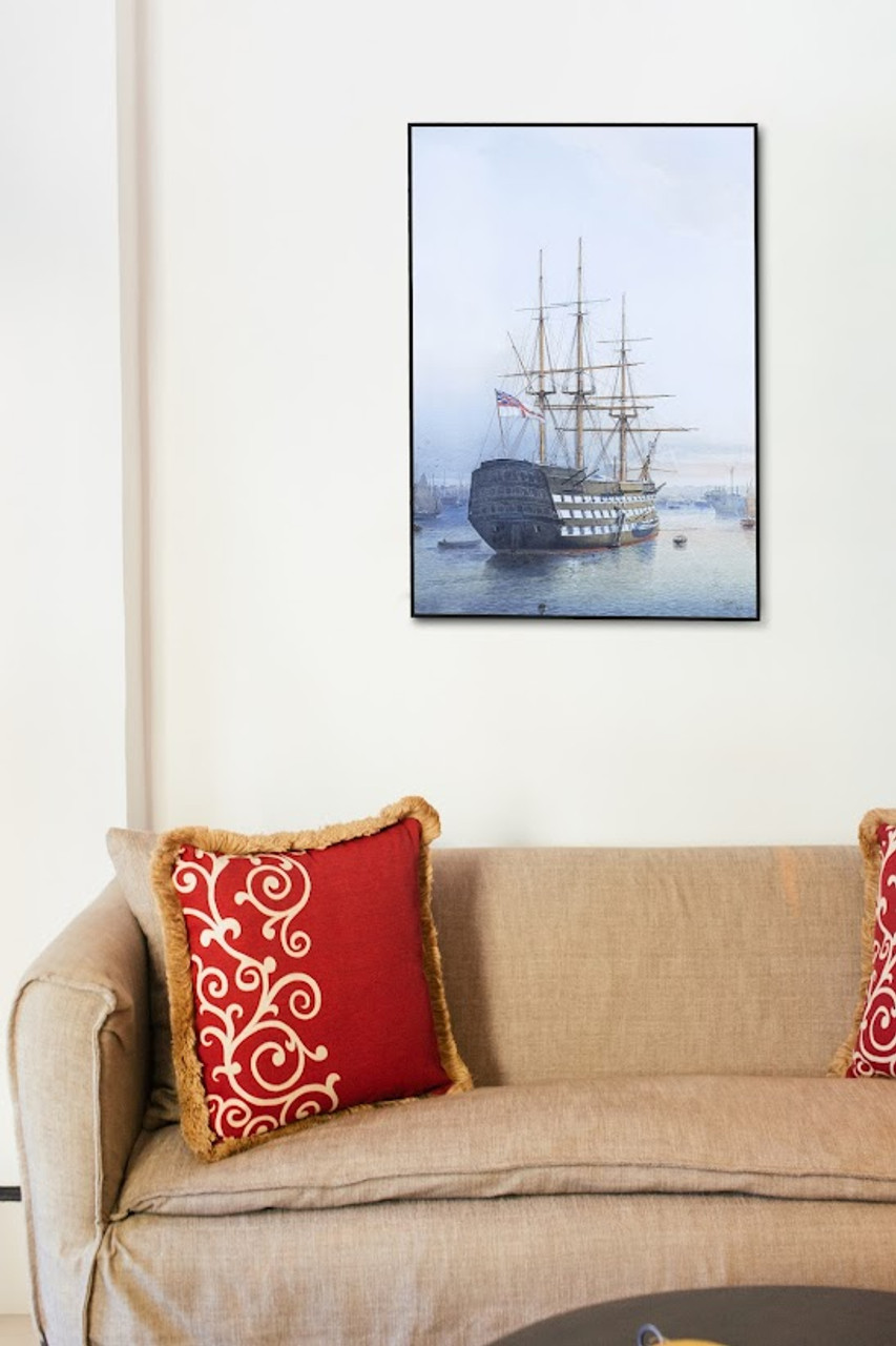 Nautical Oil Painting - H.M.S. Victory in Portsmouth Harbour - Lifestyle 6