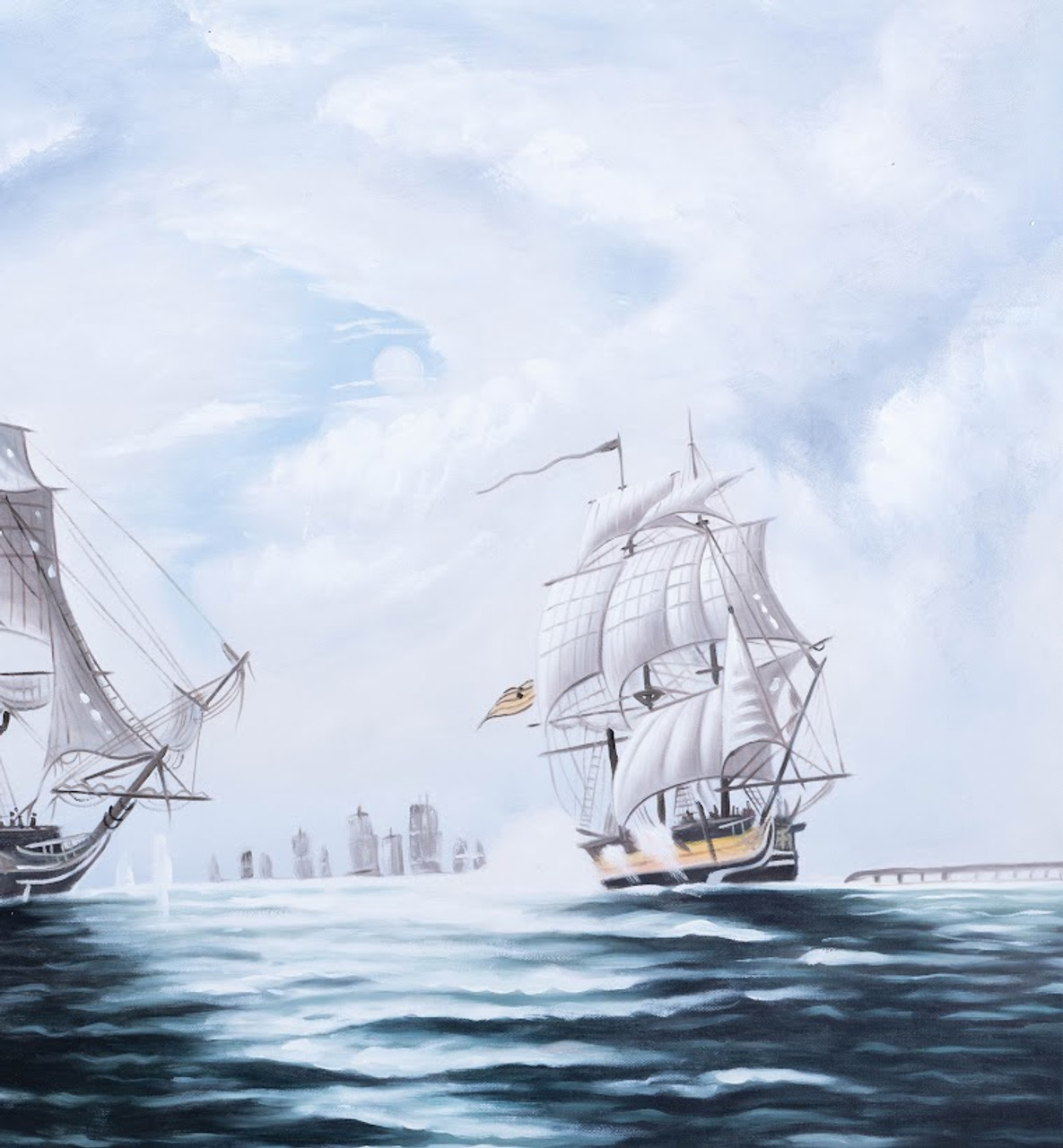 Nautical Canvas Print - John Paul Jones and The Battle of Flamborough Head - Closeup 2