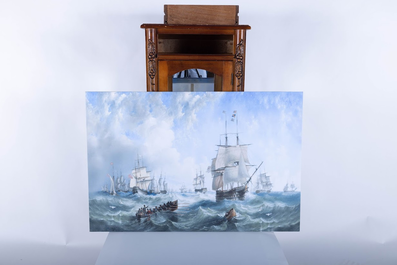 Nautical Canvas Print - The Channel Fleet in Heavy Weather - Lifestyle 2