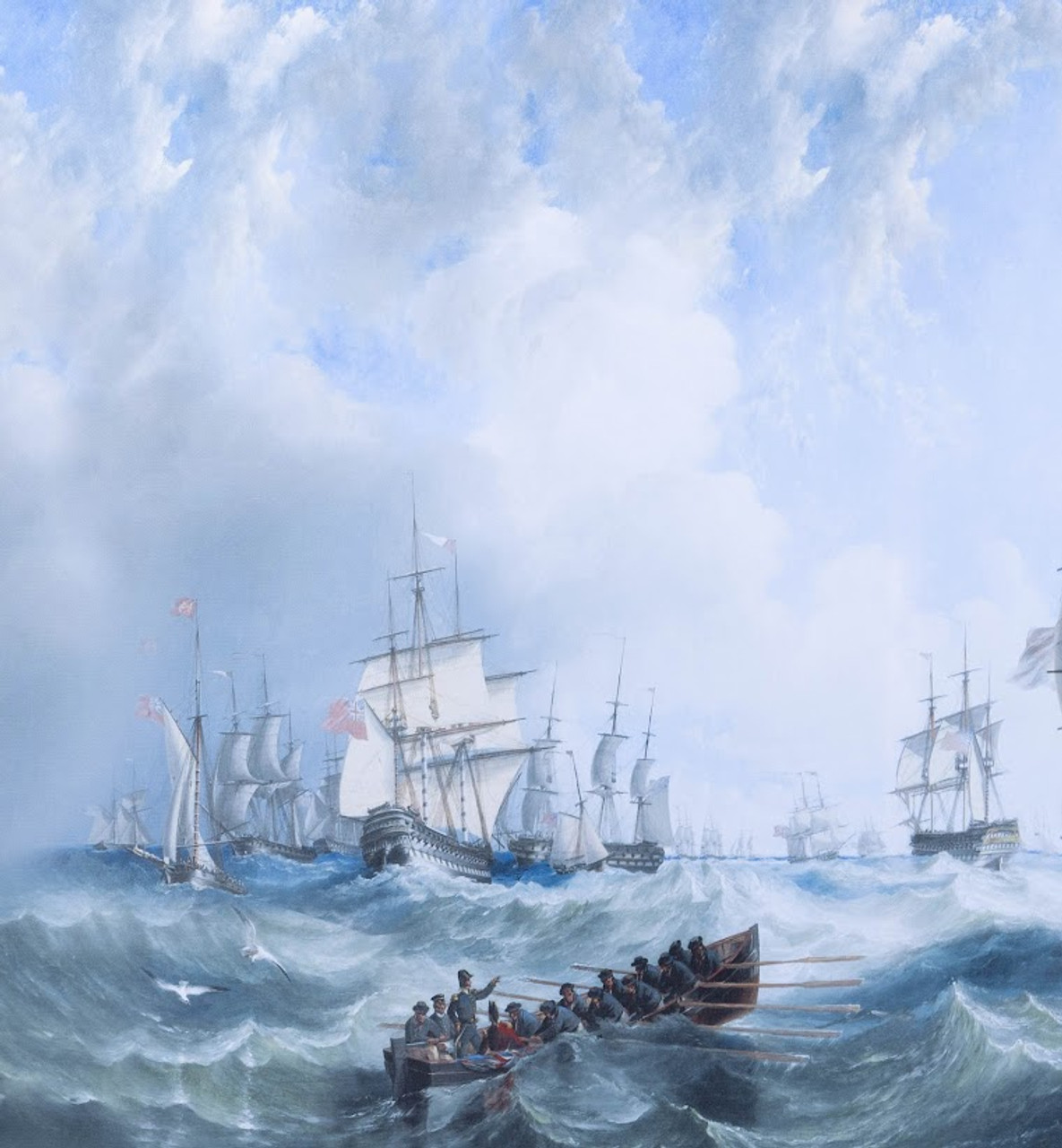 Nautical Canvas Print - The Channel Fleet in Heavy Weather - Closeup 1