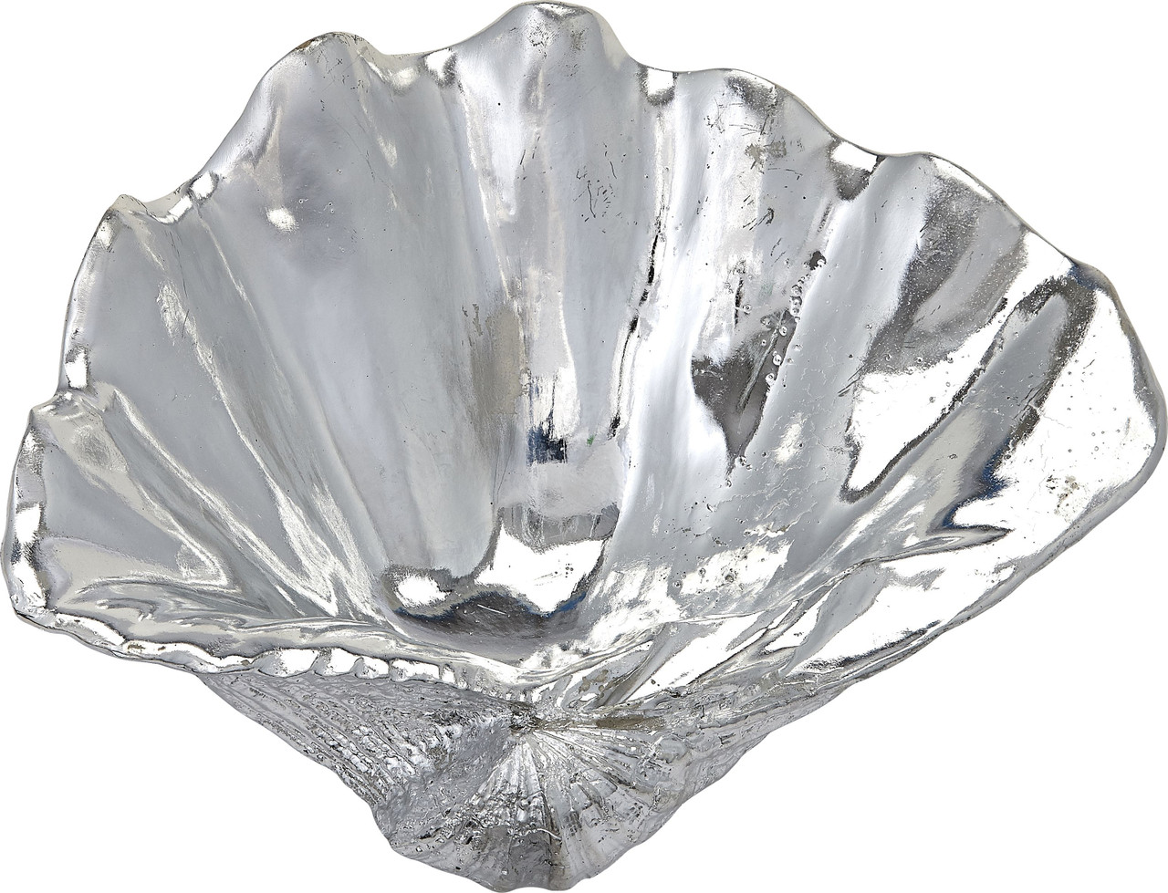 Clam Shell  in Electro Silver - 8" - Set of 3