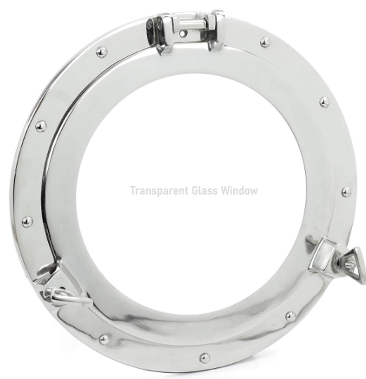 Premium Silver Lined Aluminum Nickel Plated Porthole Window - 15"