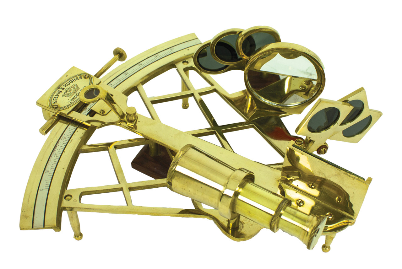 Brass Sextant in Curved Box with Anchor XL