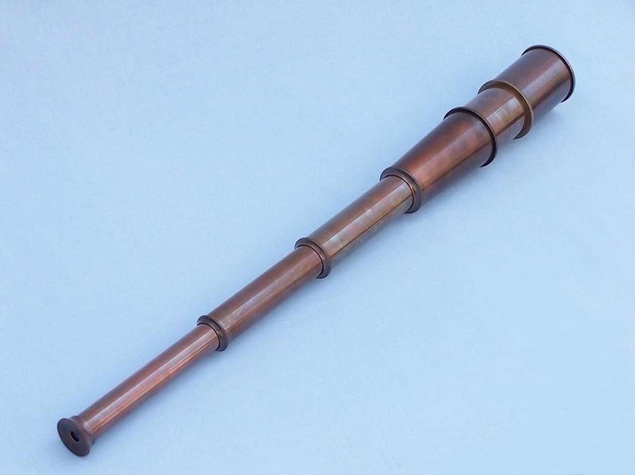 Deluxe Class Admiral's Antique Copper Spyglass Telescope 27" with Rosewood Box