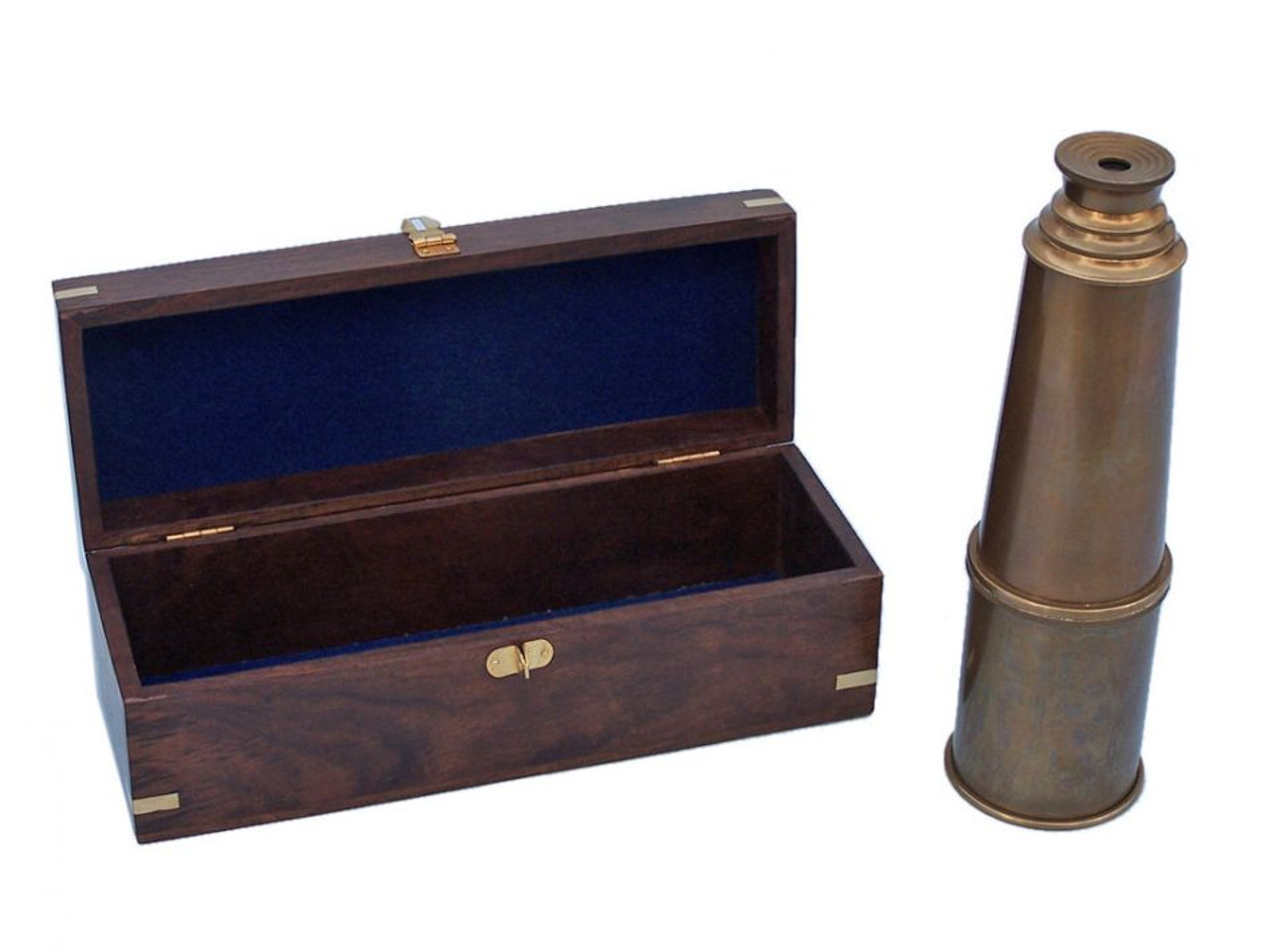  Deluxe Class  Antique Brass Admiral's Spyglass Telescope 27" with Rosewood Box