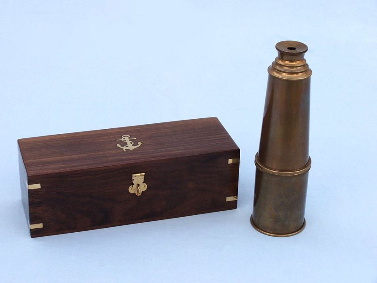  Deluxe Class  Antique Brass Admiral's Spyglass Telescope 27" with Rosewood Box