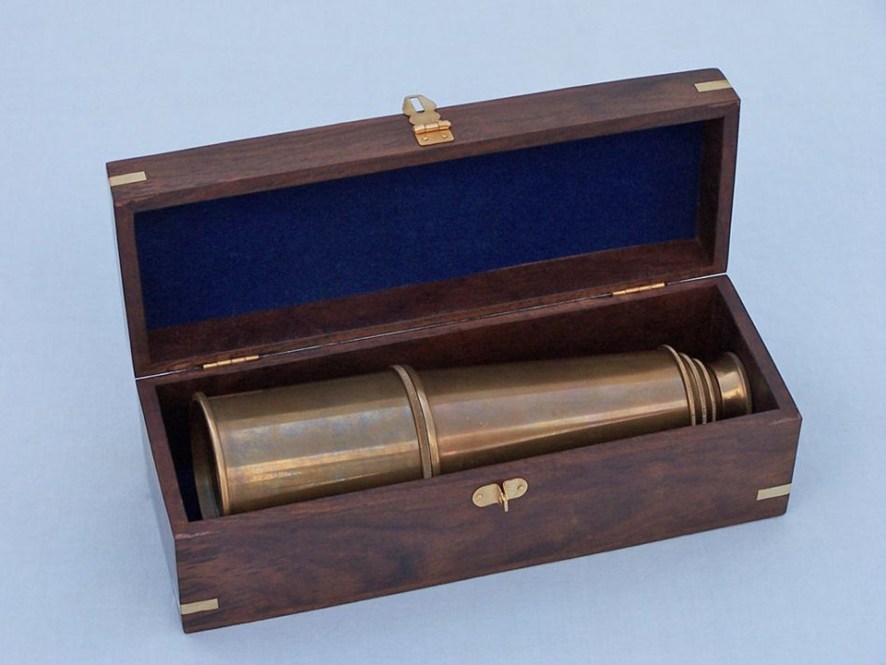  Deluxe Class  Antique Brass Admiral's Spyglass Telescope 27" with Rosewood Box