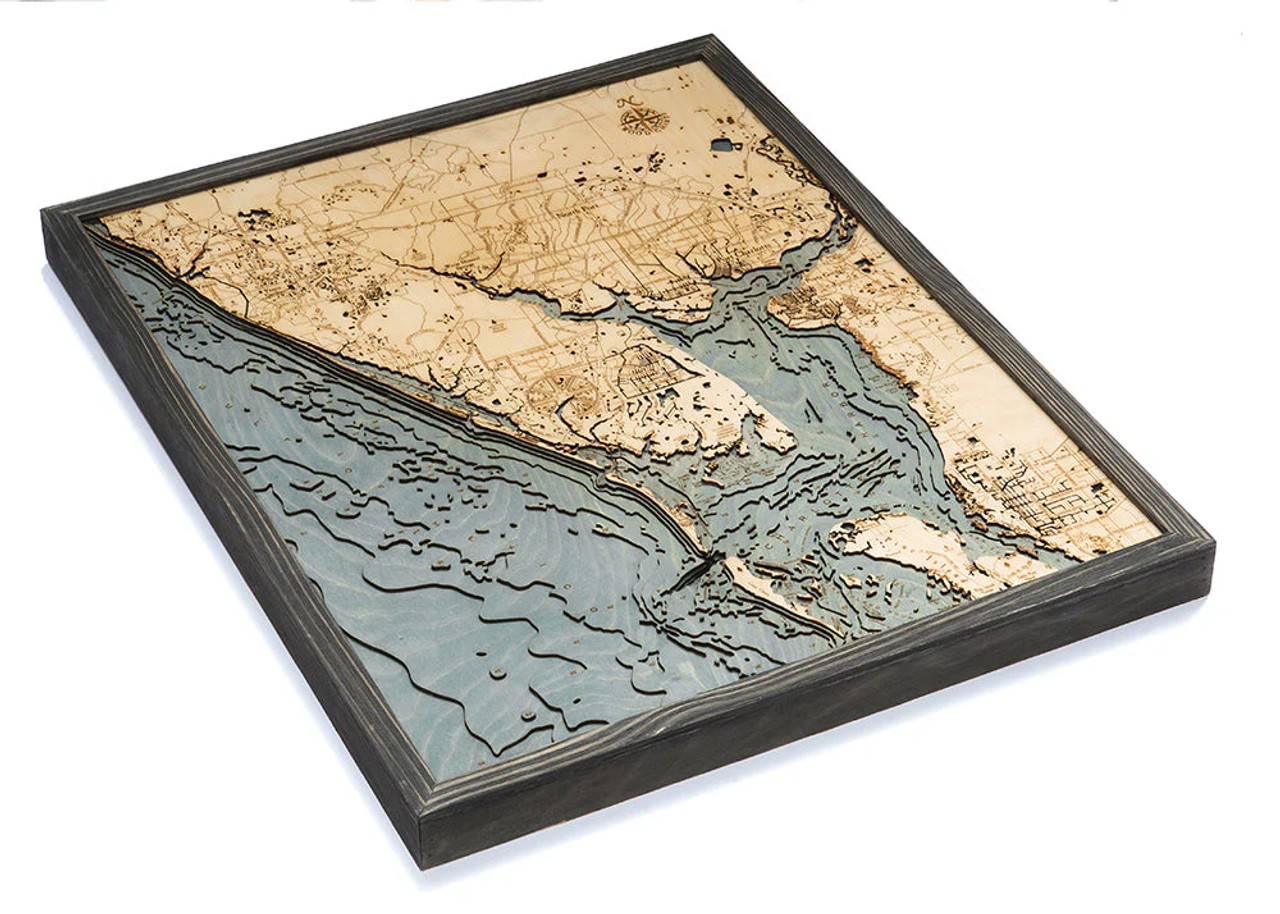 Charlotte Harbor, FL - 3D Nautical Wood Chart