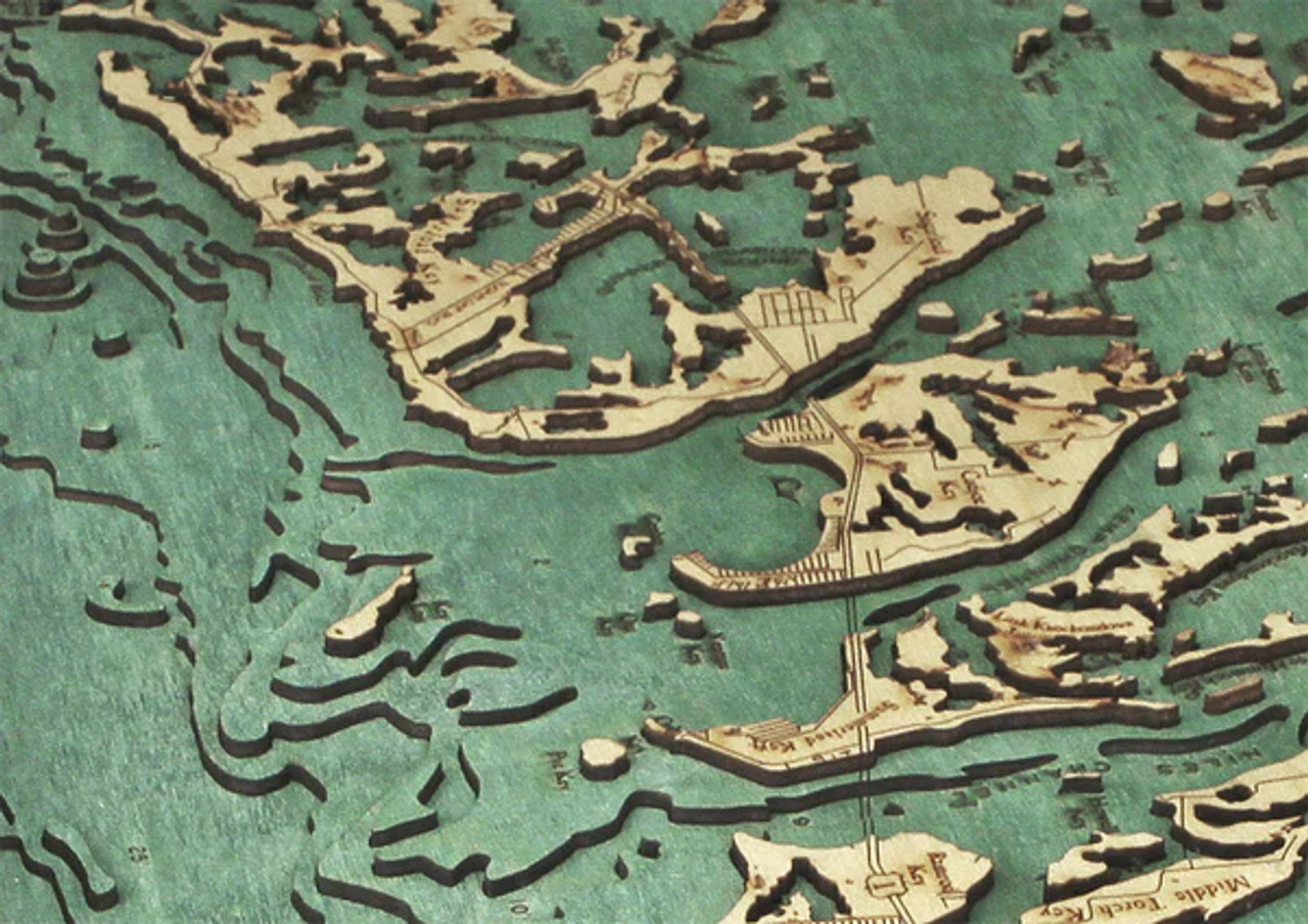Florida Keys - 3D Nautical Wood Chart