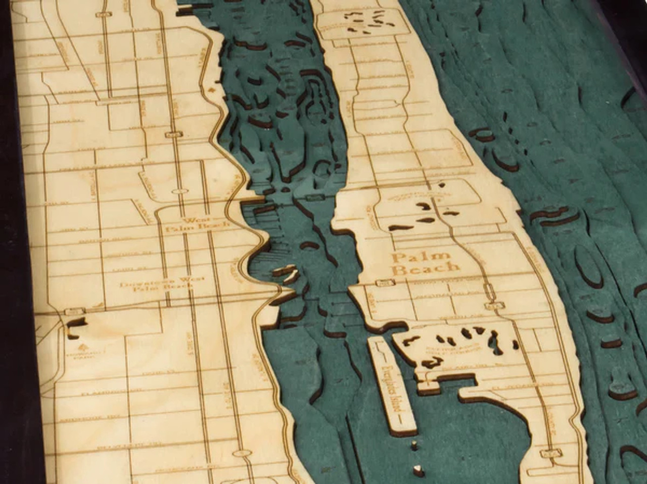 Palm Beach, FL - 3D Nautical Wood Chart