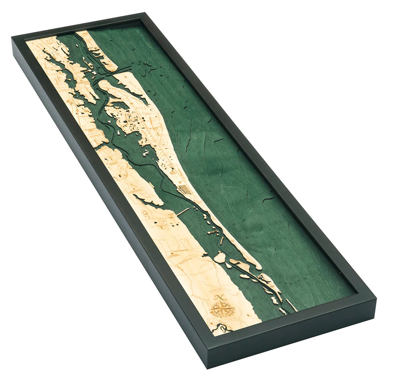 St. Augustine, FL - 3D Nautical Wood Chart