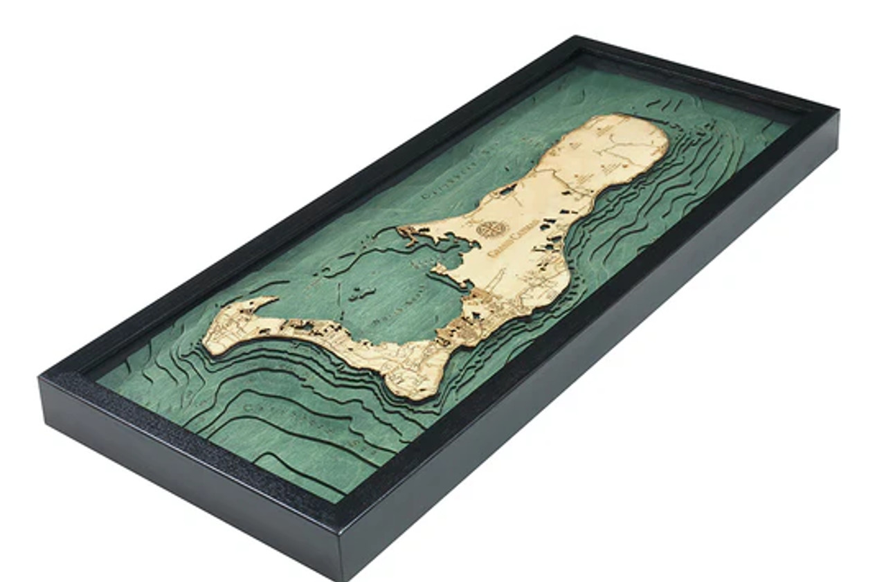 Grand Cayman - 3D Nautical Wood Chart