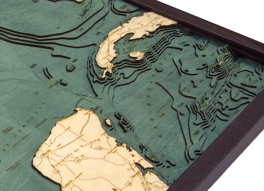 Gulf of Mexico 3D Nautical Wood Chart