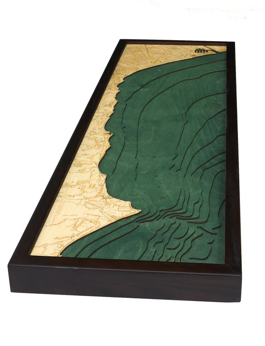 Malibu, California 3D Nautical Wood Chart