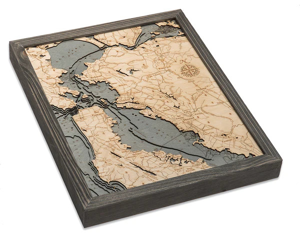 San Francisco / Bay Area, California 3D Nautical Wood Chart