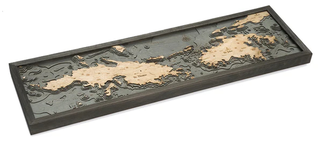 Virgin Islands - 3D Nautical Wood Chart