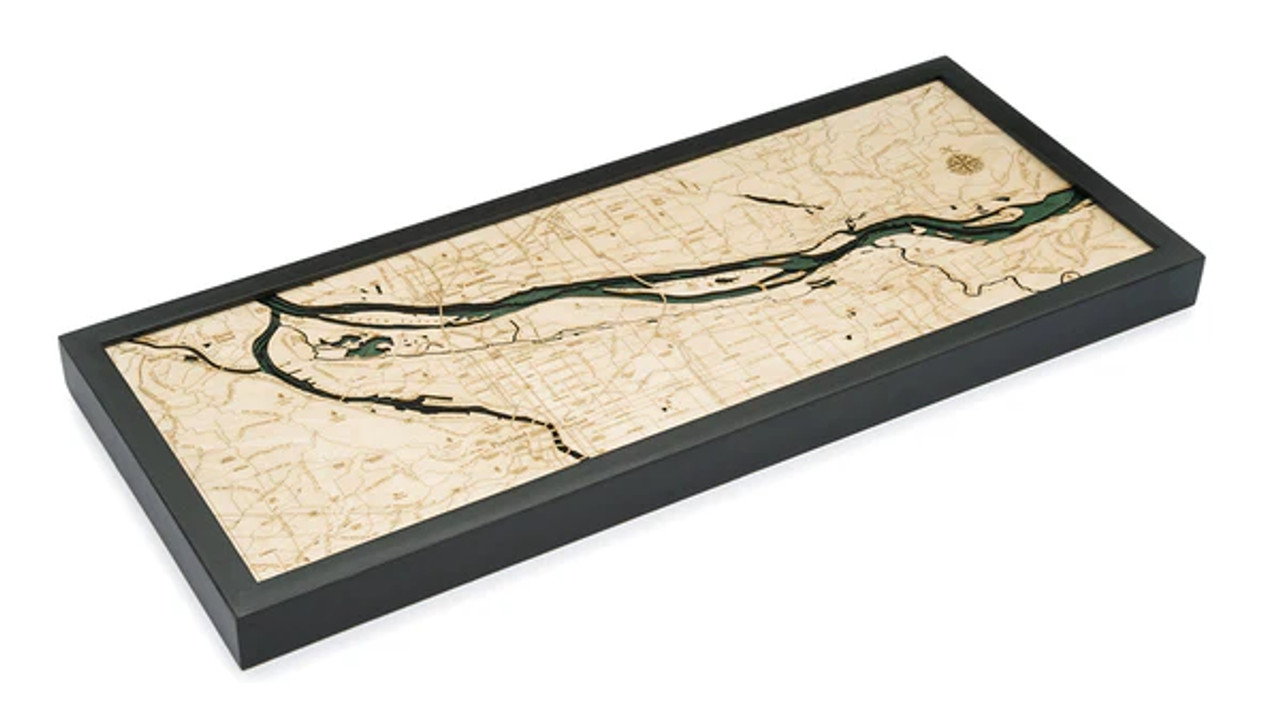 Portland, Oregon - 3D Nautical Wood Chart