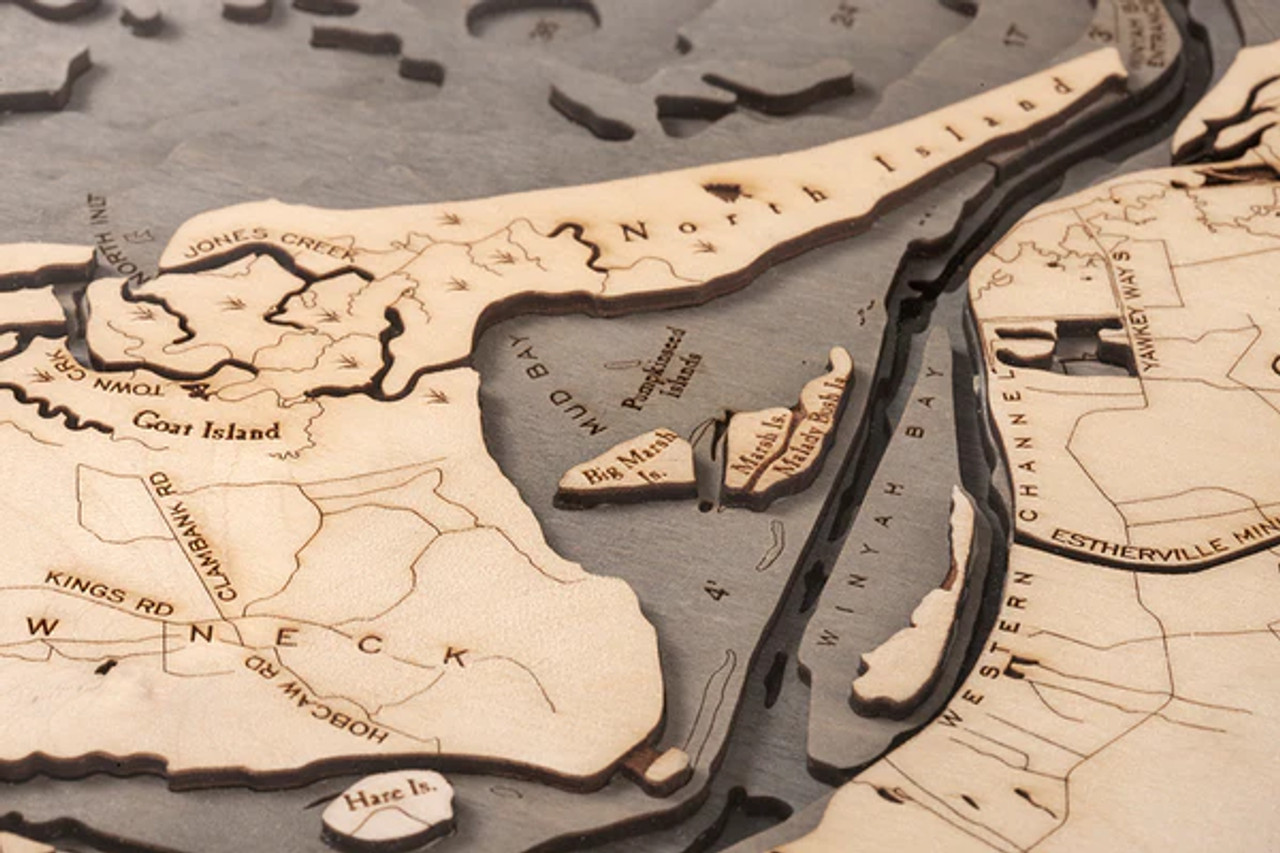 Myrtle Beach, South Carolina - 3D Nautical Wood Chart