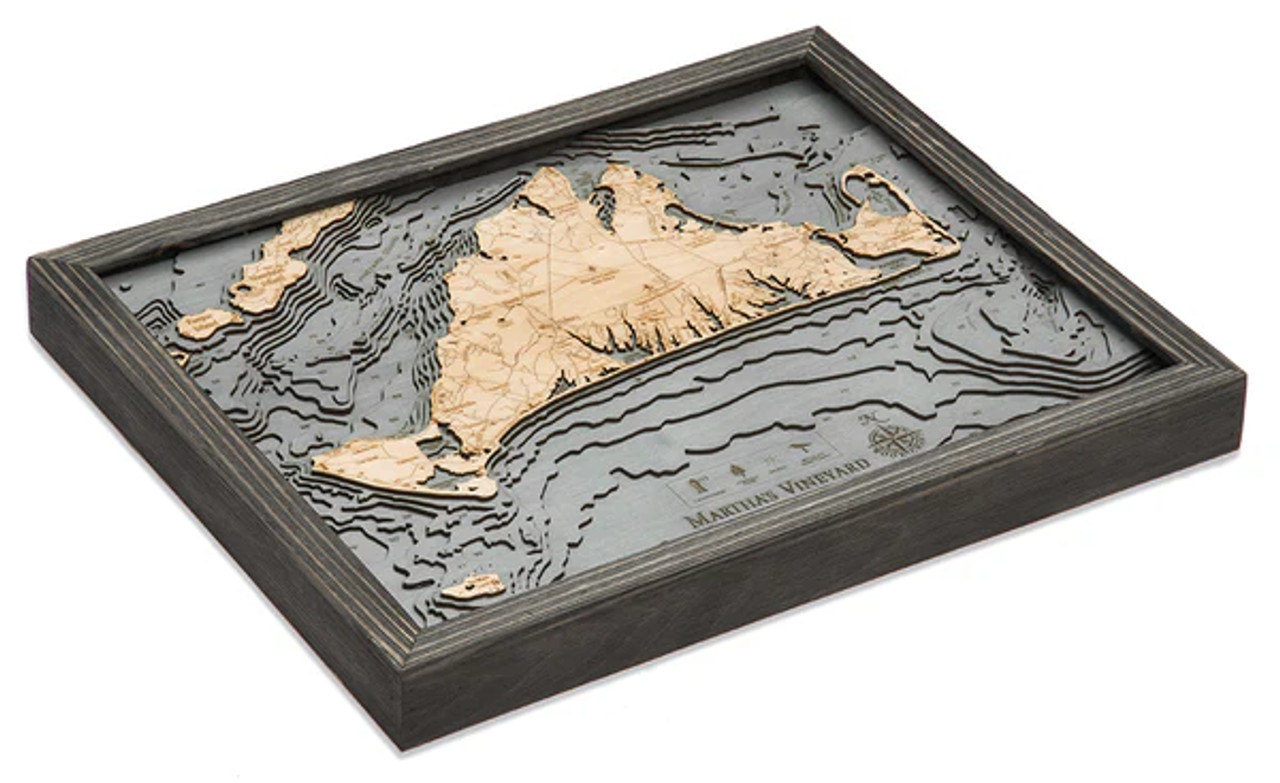 Martha's Vineyard, Massachusetts  - 3D Nautical Wood Chart