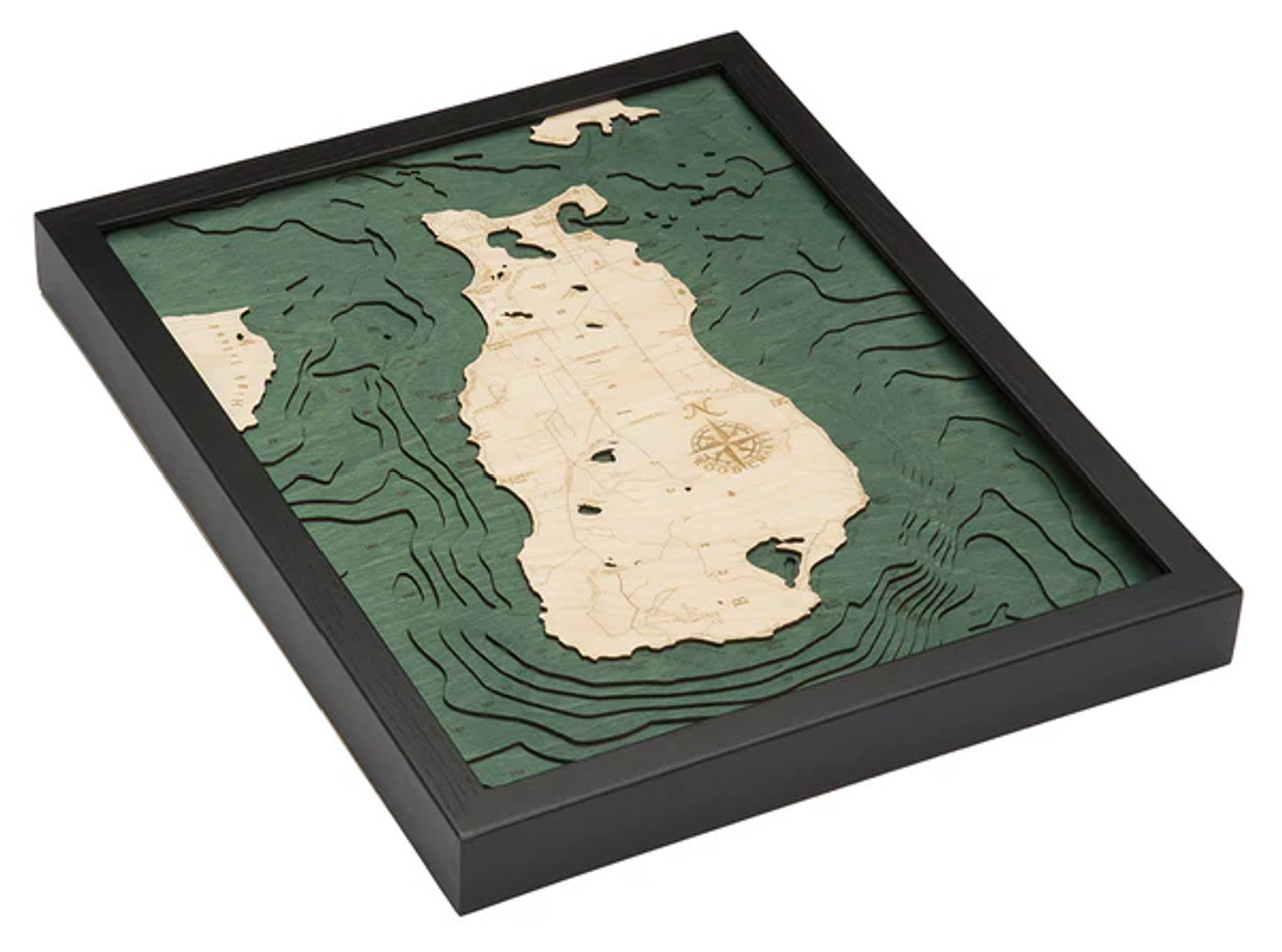 Beaver Island, Michigan - 3D Nautical Wood Chart