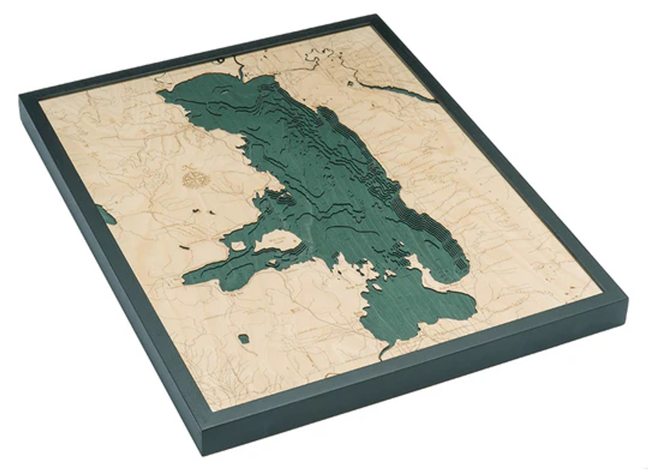 Flathead Lake, Montana - 3D Nautical Wood Chart