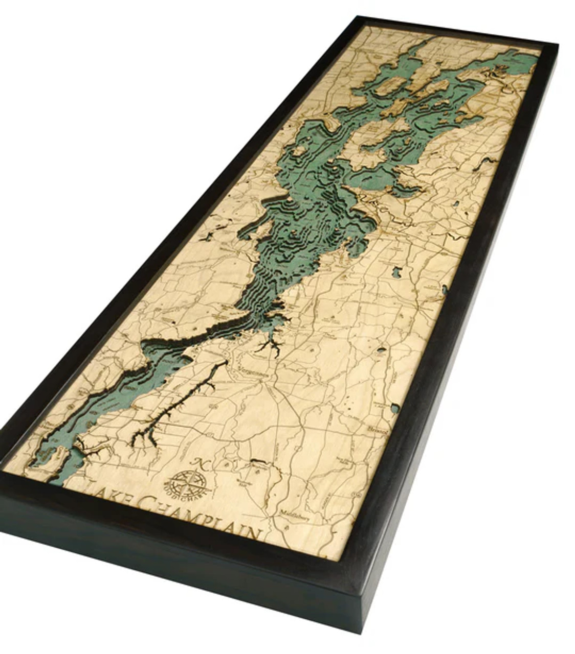 Lake Champlain - 3D Nautical Wood Chart