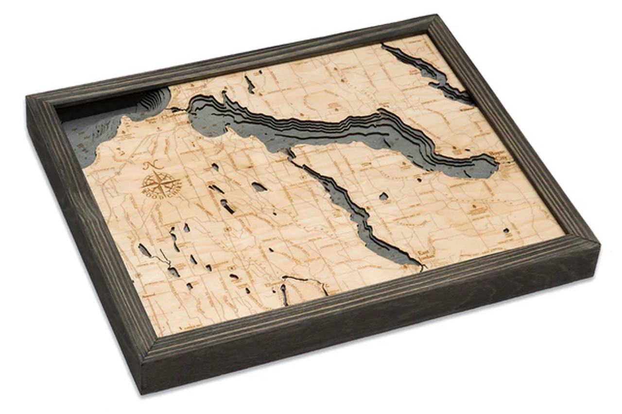 Lake Charlevoix, Michigan - 3D Nautical Wood Chart