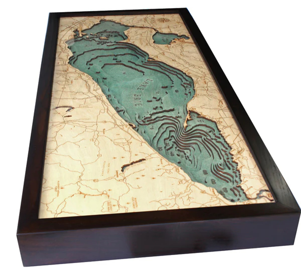 Lake Erie - 3D Nautical Wood Chart