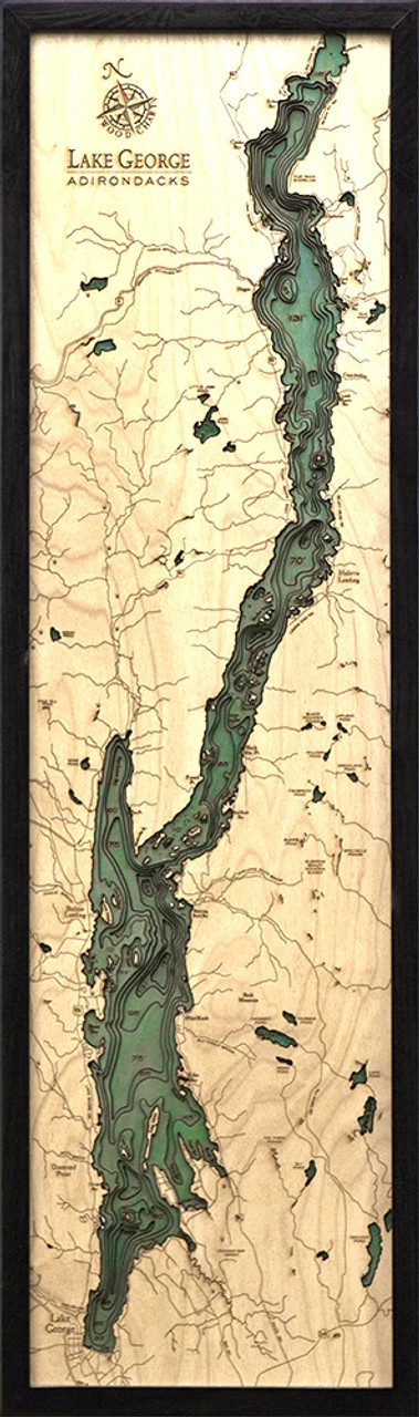 Lake George, New York - 3D Nautical Wood Chart