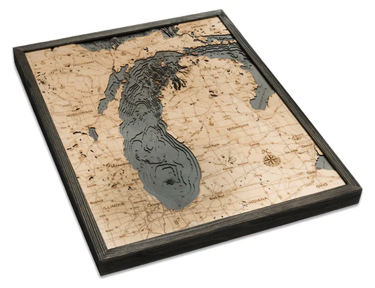 Lake Michigan, Large - 3D Nautical Wood Chart