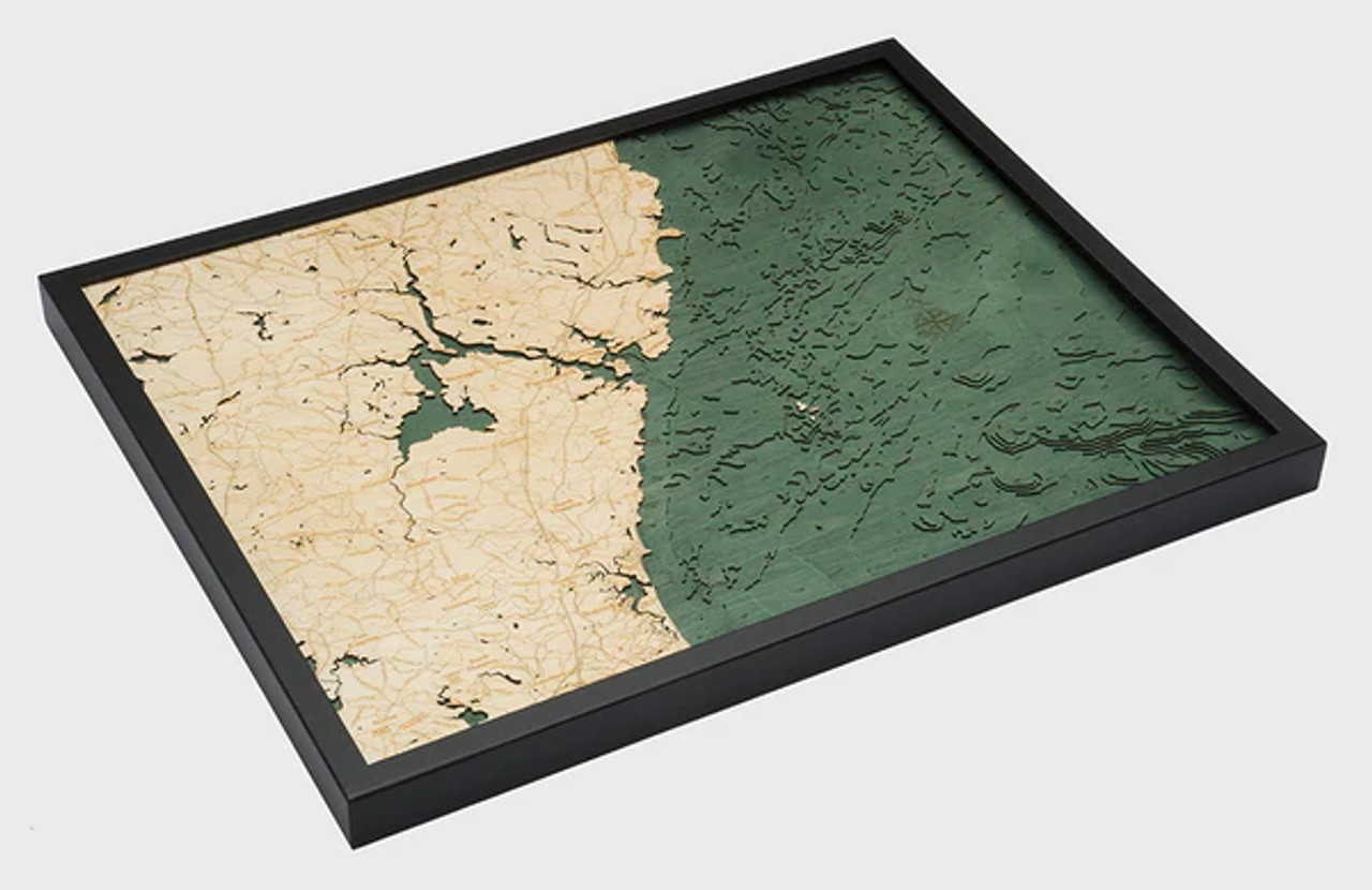 New Hampshire Coast - 3D Nautical Wood Chart