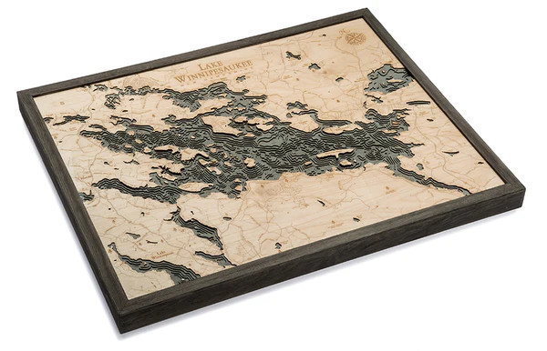 Lake Winnipesaukee, New Hampshire 3D Nautical Wood Chart