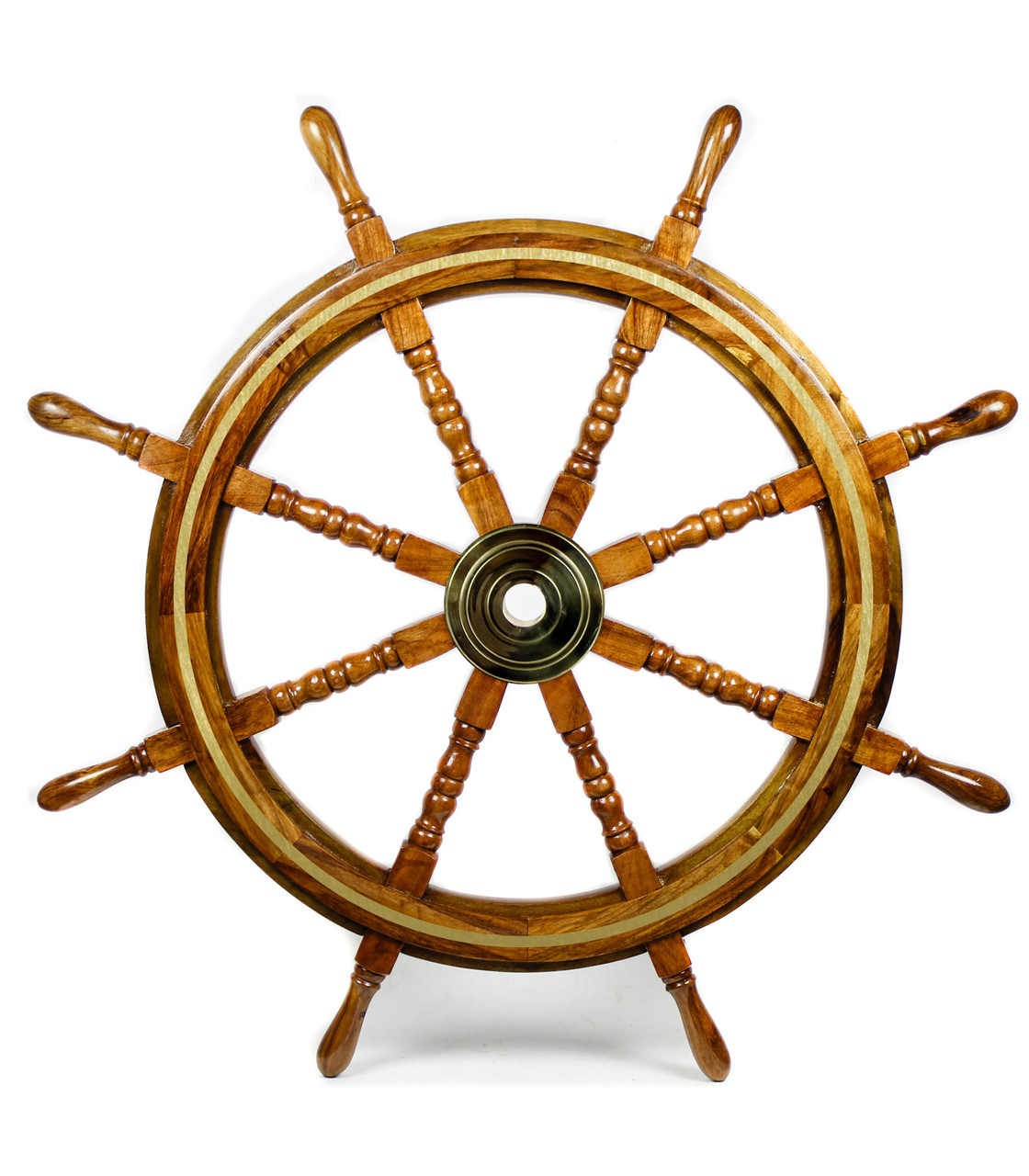 Ship Inlay Ship's Wheel - Rosewood Brass - Inlay 36
