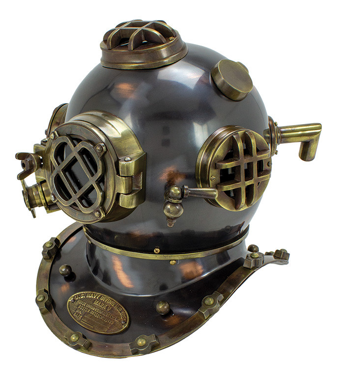 Mark V Diving Helmet - Bronze Copper Finish - 17.5
