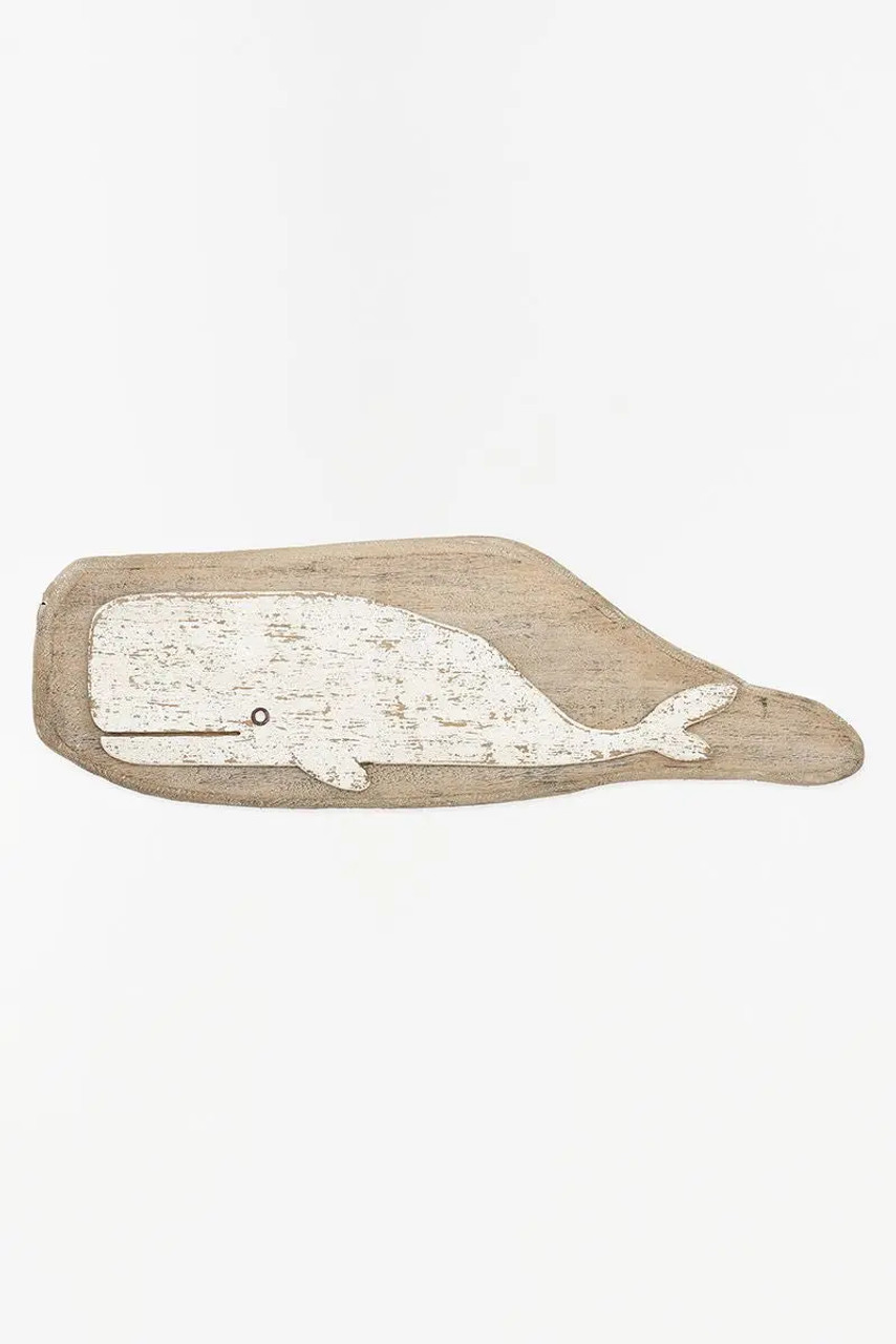 Whale on Wood Plaque - 23.6"