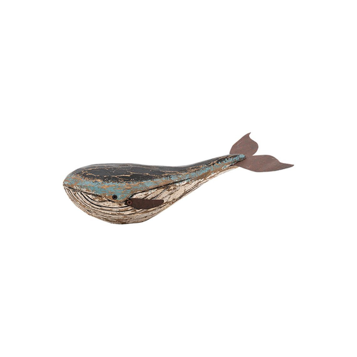 Humpback Whale with Metal Fins & Tail - 7.8