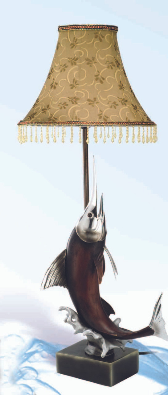 Table Lamp with Swordfish Base 30"