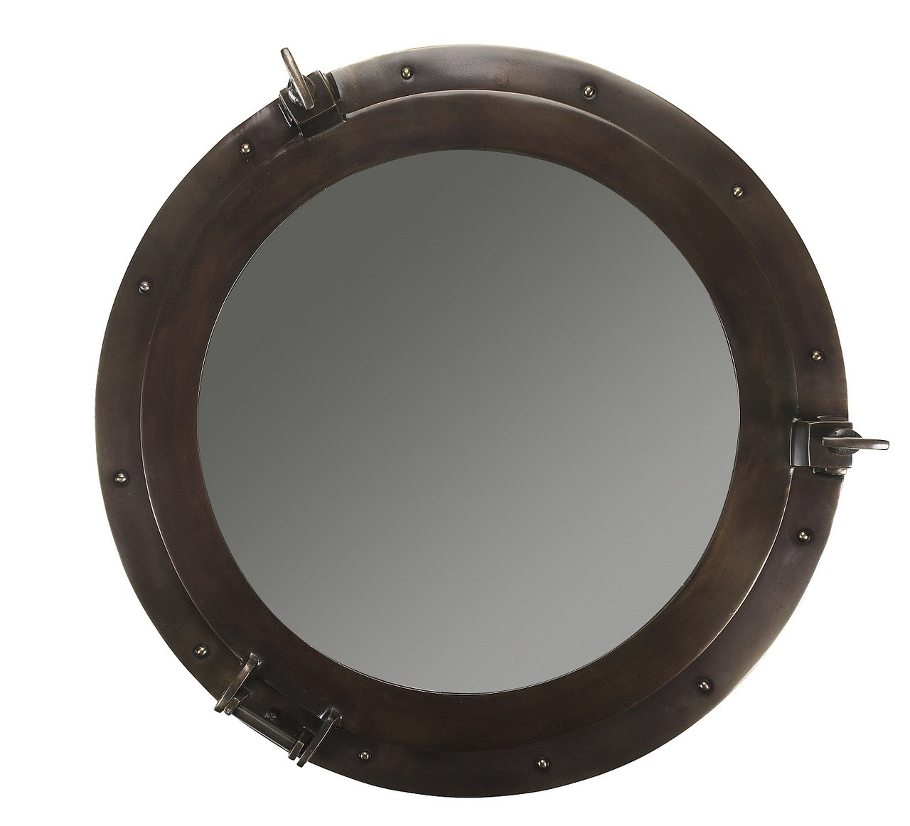 Deluxe Cabin Bronze Porthole Mirror - 20"