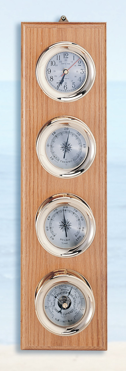 Deluxe Clock, Barometer, Thermometer and Hygrometer Weather Station