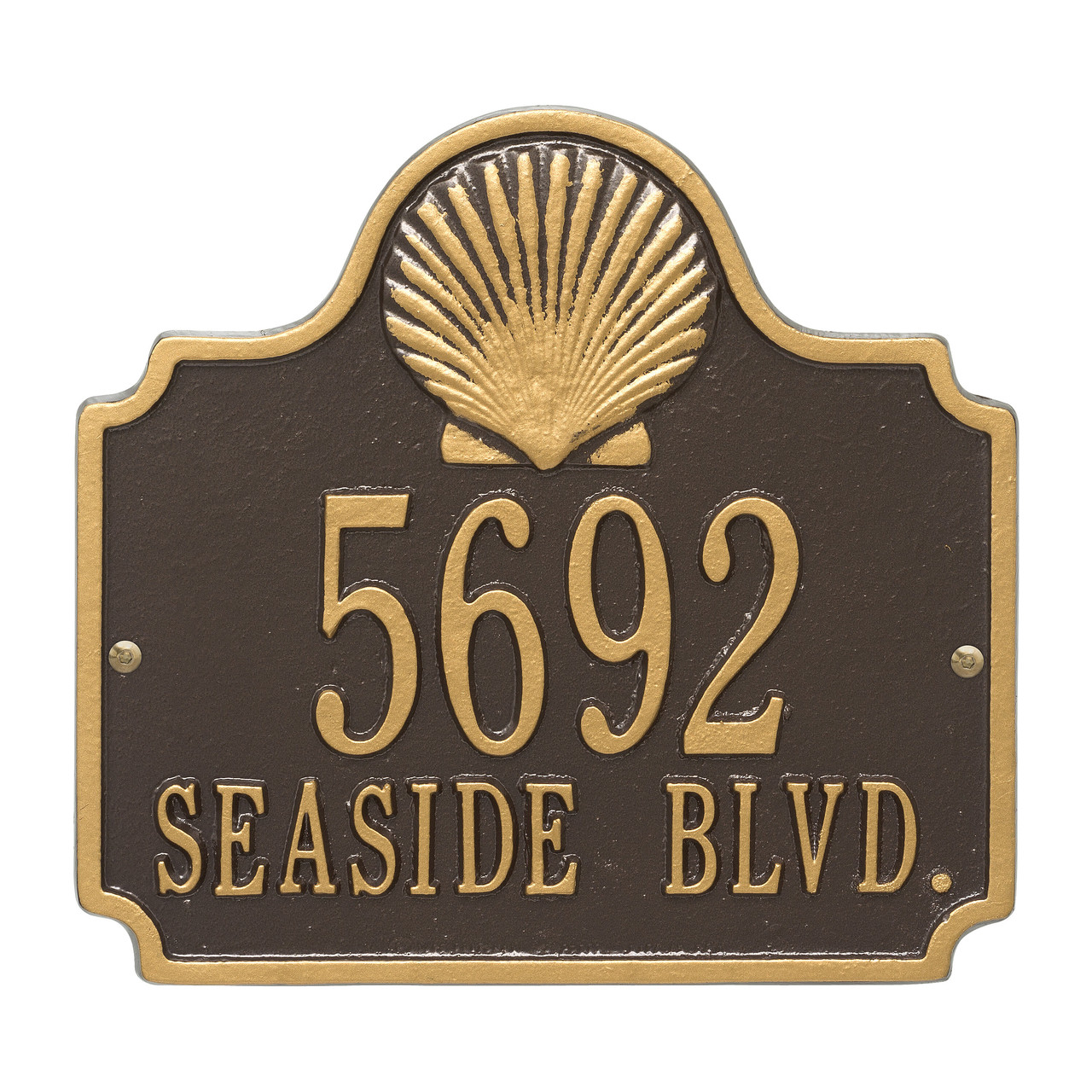 Personalized Conch Nautical Address Plaque - Two Lines