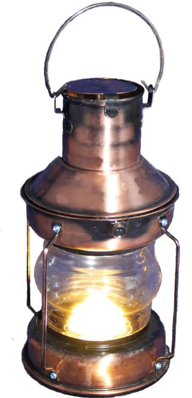 Brass Anchor Oil Lamp -  9.5"