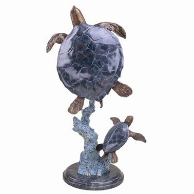 Mother And Baby Sea Turtle Home Decor Sculpture