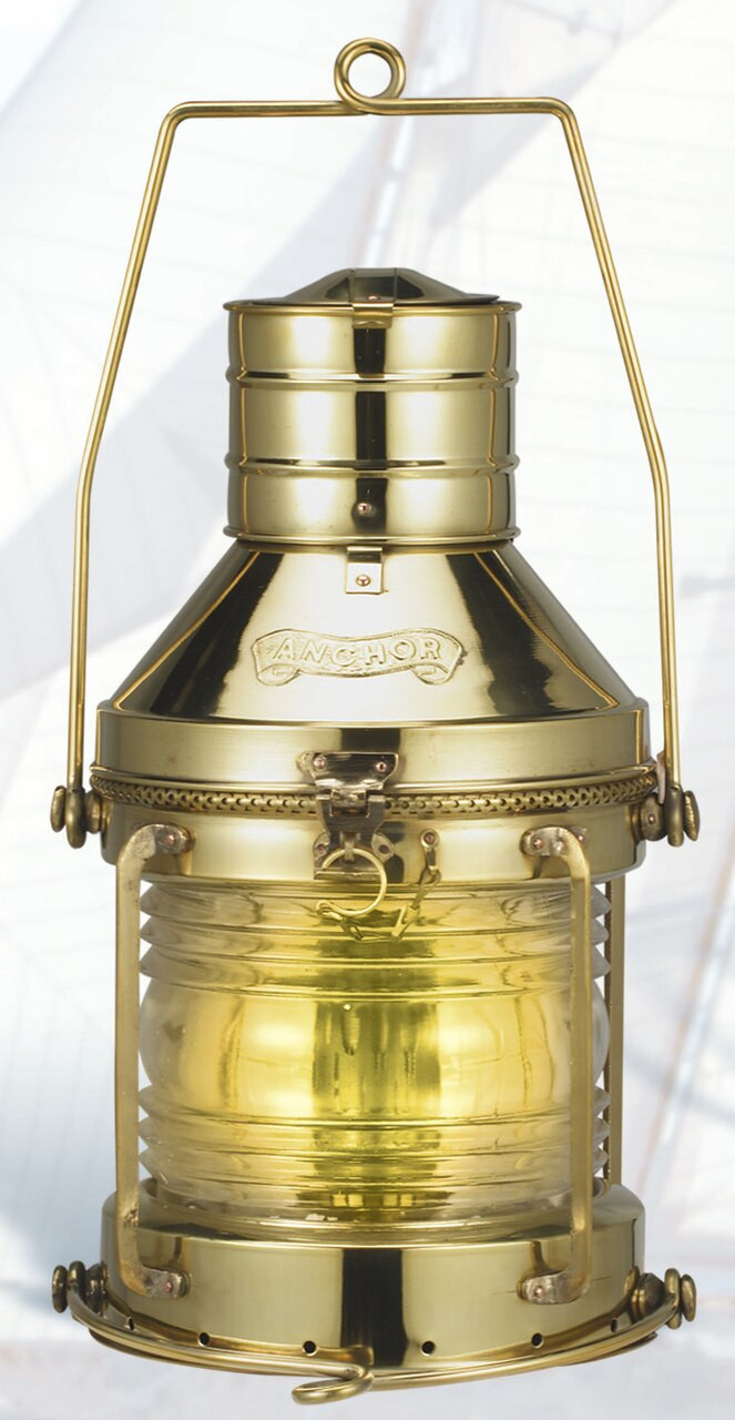 Electric Lantern - Ships Lanterns Antique Brass Anchor Lamp - 12