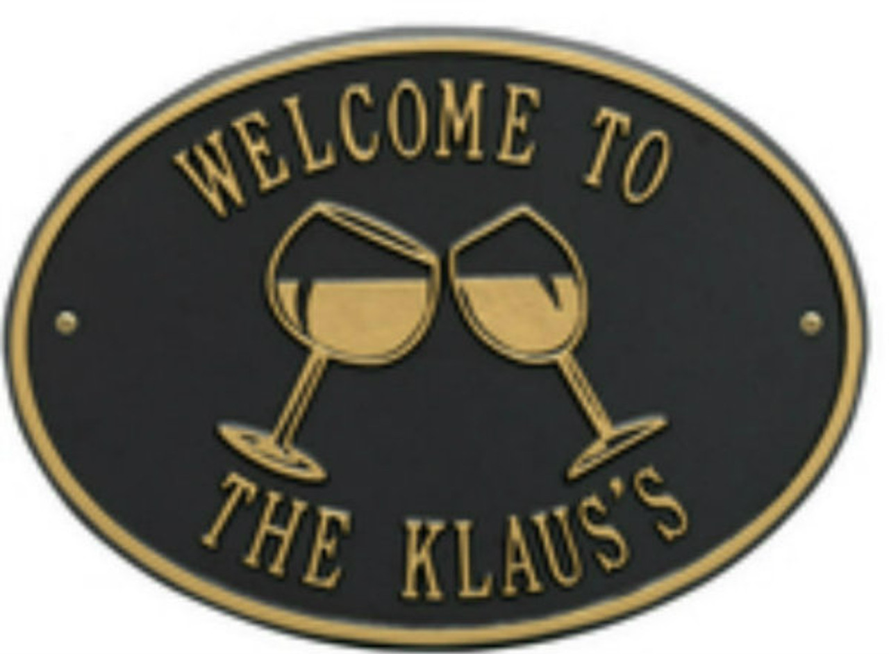 Personalized Wine Glass Bar Plaque