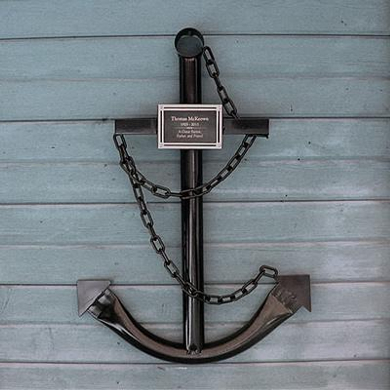 Classic Navy Anchor with Chain - Silver